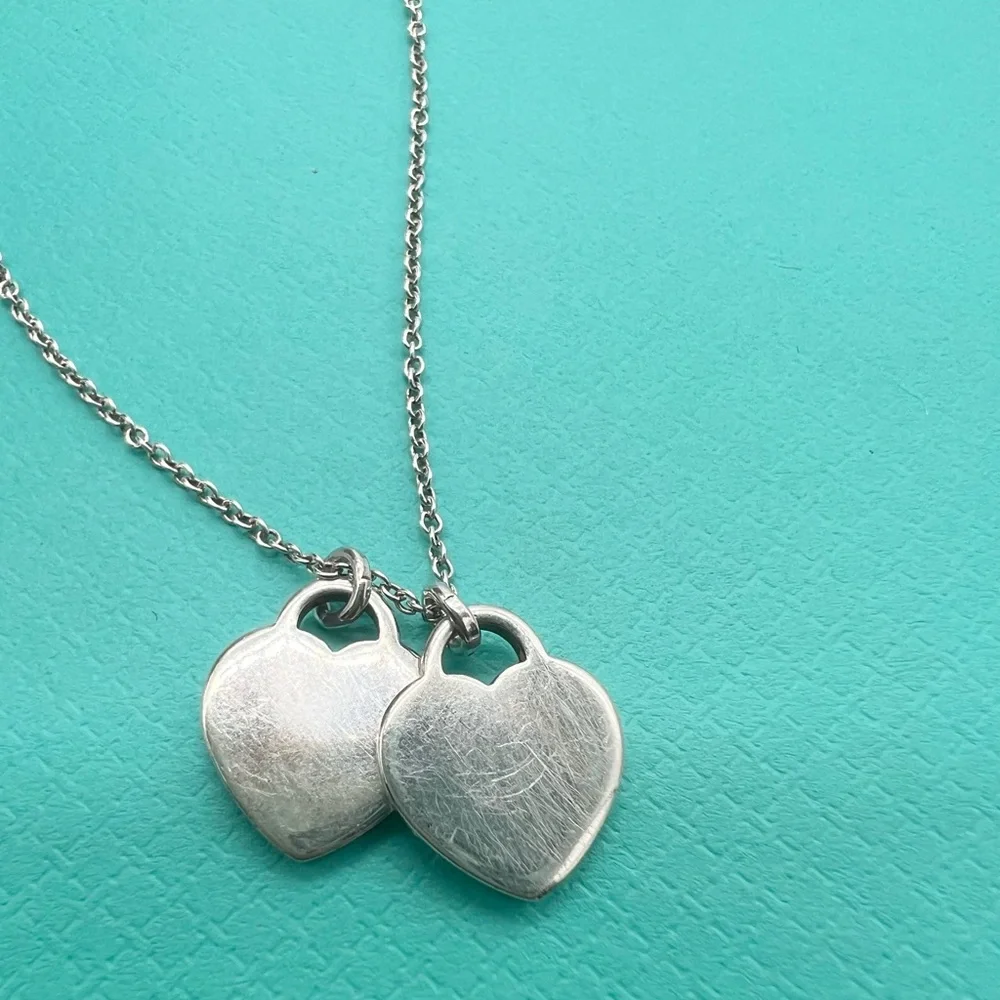 🔴DEAL OF THE MONTH🔴2 Authentic TIFFANY &Co Silver Heart Pendents Necklaces🔴 - Picture 10 of 14